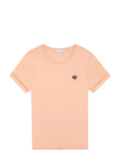 Maison Labiche Poitou Mini Patch Coeur / Gots - Coral - XS Maison Labiche Poitou Mini Patch Coeur / Gots - Coral - XS