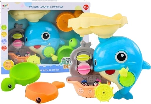 Leantoys Leantoys Badekarssett Leke For Vann Delfin Blå