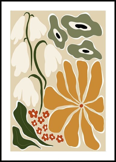 Classic Mid Century Florals Plakat Plakat / 40x50cm Classic Mid Century Florals Plakat Plakat / 40x50cm