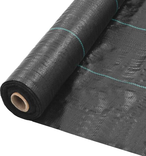vidaXL Kontrollmatte for ugress PP 2x150 m svart