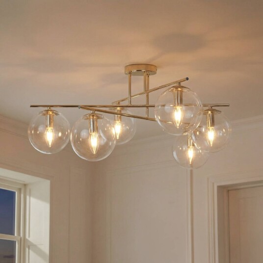 Taklampe Zoe Domiluce dimbar Messing / gull Stue / spisestue Metall