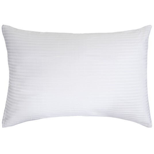 Borg Living Putetrekk - 70x100 cm - 100% Bomullssateng - Stripet Hvit