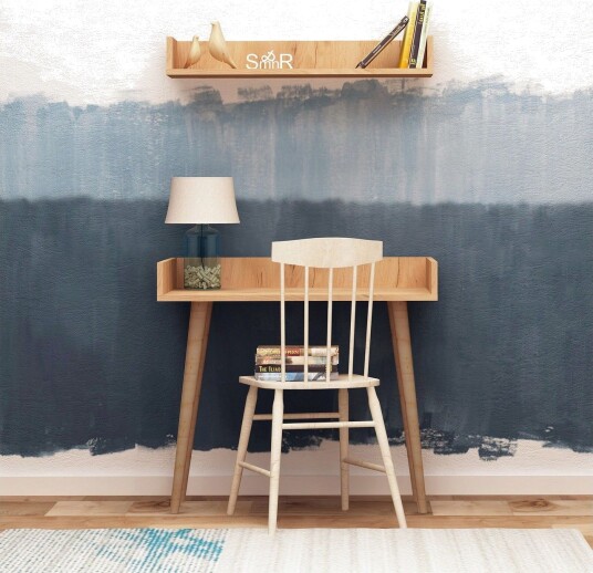 Mod Design Skrivebord 90 cm med Oppbevaring Vegghylle - Tre