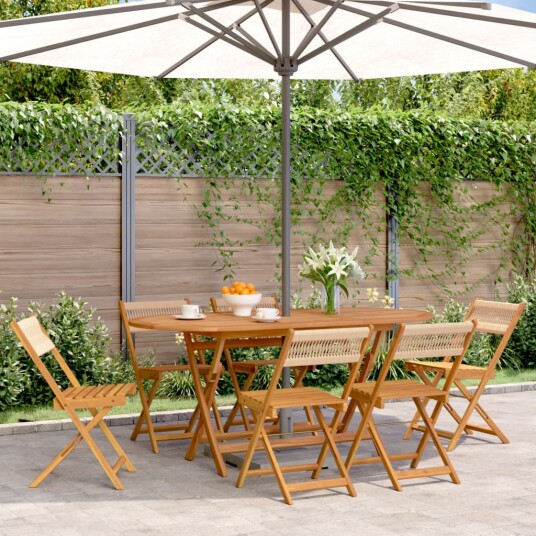 Sammenleggbare hagestoler 6 stk beige heltre akasie 3214608 Sammenleggbare hagestoler 6 stk beige heltre akasie 3214608