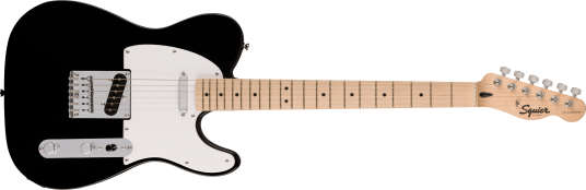 Squier Sonic Telecaster, Maple Hvit Pickguard, Svart