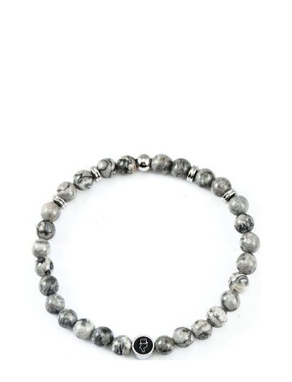 edd. Beads Bracelet 6Mm Grey M 20 cm edd. Beads Bracelet 6Mm Grey M 20 cm