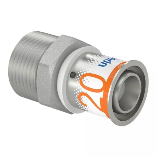 Uponor S Press Plus Overgangskobling UTG 20 x 20 mm for Gulvvarme og Vannsystemer