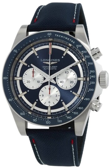 Longines Herreklokke L3.835.4.91.2 Conquest Blå/Lær Ø42 mm Longines Herreklokke L3.835.4.91.2 Conquest Blå/Lær Ø42 mm