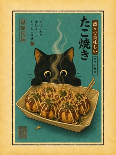 Plakat Katt Takoyaki