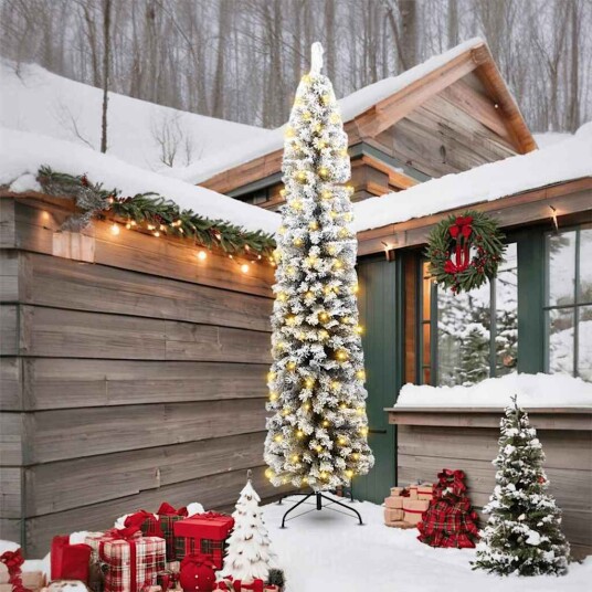  Kunstig juletre med 300 LED grønn 240 cm PVC og stål og plast