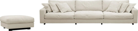 Valencia sofagruppe ekstra dyp 5 seters sofa + fotskammel i chenille   Beige