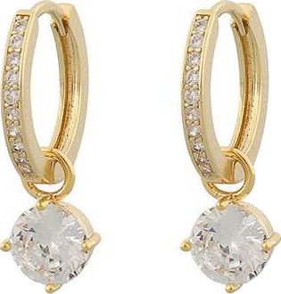 Snö Of Sweden Rola Round Ring Earring Gold/Clear 14mm