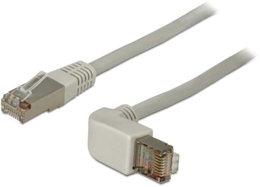 DeLock Vinklet Nettverkskabel CAT6a S/FTP 1 m Grå DeLock Vinklet Nettverkskabel CAT6a S/FTP 1 m Grå