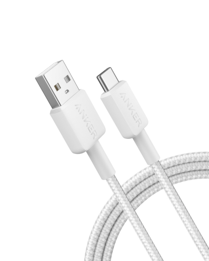 Anker - 322 USB-A to USB-C Cable (6ft Braided) – White Anker - 322 USB-A to USB-C Cable (6ft Braided) – White