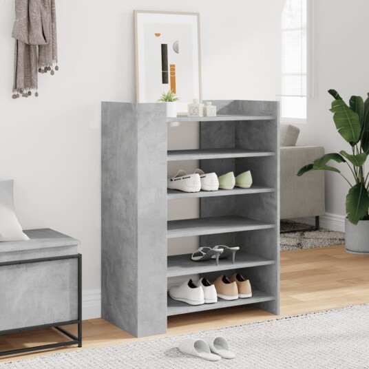 Skohylle betonggrå 74,5x37,5x100 cm konstruert tre Skohylle betonggrå 74,5x37,5x100 cm konstruert tre