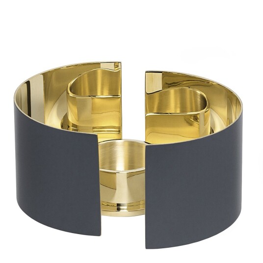 Skultuna  Infinity telysholder 3 deler 6 cm mørkegrå