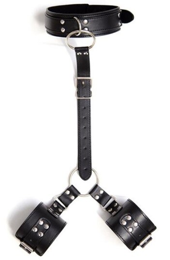 Fetish Addict Collar With Restraints Adjustable