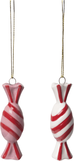 Pluto Design Candy dekorasjonsanheng 2 deler Rød hvit Pluto Design Candy dekorasjonsanheng 2 deler Rød hvit