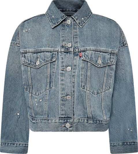 Levi"s® Loose Crop Trucker Trip On Dri Blue M