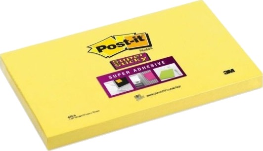 3M Post It Super Sticky Notes Notelapper/Klistrelapper 127 X 76 Mm 655 S