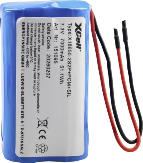 Xcell Spesialbatteri Celletall: 4 Batteristørrelse: 18650 Litium 7.4 V 7000 151095 Xcell Spesialbatteri Celletall: 4 Batteristørrelse: 18650 Litium 7.4 V 7000 151095