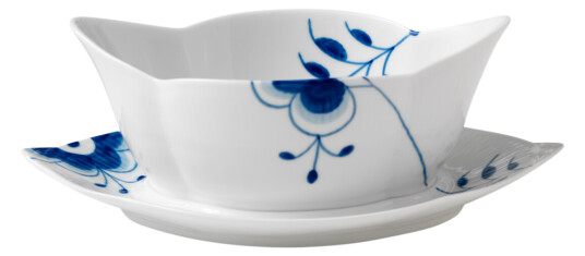 Royal Copenhagen Blue Fluted Mega sauskopp med skål 55 cl Royal Copenhagen Blue Fluted Mega sauskopp med skål 55 cl