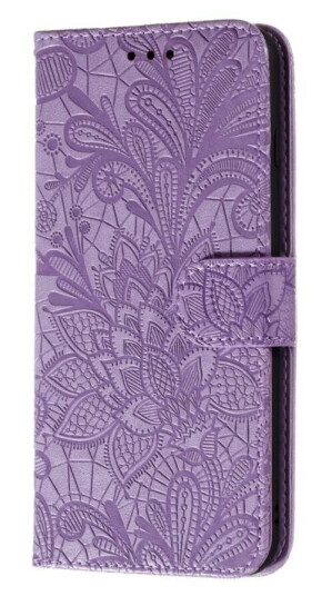 INCOVER Samsung Galaxy M11 Blomster Skinn Deksel Med Lommebok - Lilla
