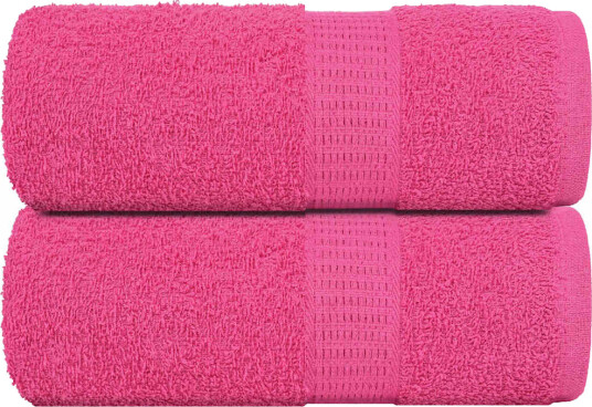 vidaXL Gjestehåndklær FROGN 2 stk rosa 30x50 cm 360 gsm