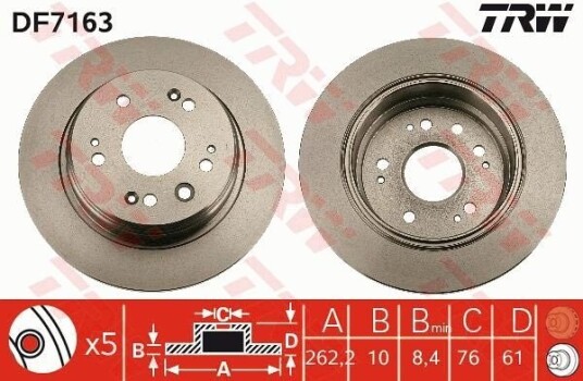 Bremseskive TRW DF7163
