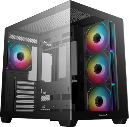 DeepCool CG530 4F Mid Tower Kabinett med Herdet Glass og 4 ARGB Vifter Svart DeepCool CG530 4F Mid Tower Kabinett med Herdet Glass og 4 ARGB Vifter Svart