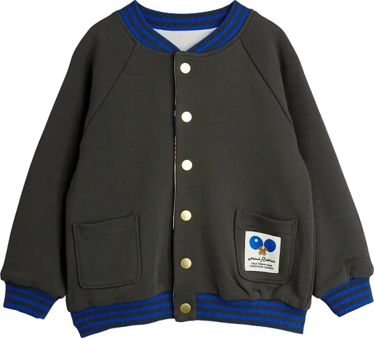 Mini Rodini Table Tennis Reversible Baseball Cardigan   Grey   80/86