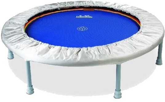 Heymans Trimilin Trimilin mini Swing Trampoline / Rebounder klappbare bein blå-sølv Heymans Trimilin Trimilin mini Swing Trampoline / Rebounder klappbare bein blå-sølv