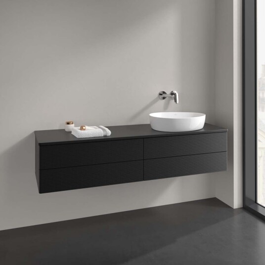 Villeroy & Boch Antao Servantskap med 4 skuffer 160x50x36 cm m/lys Sort Matt Villeroy & Boch Antao Servantskap med 4 skuffer 160x50x36 cm m/lys Sort Matt
