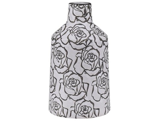 Beliani Vase 26 Cm Hvit/svart Alinda