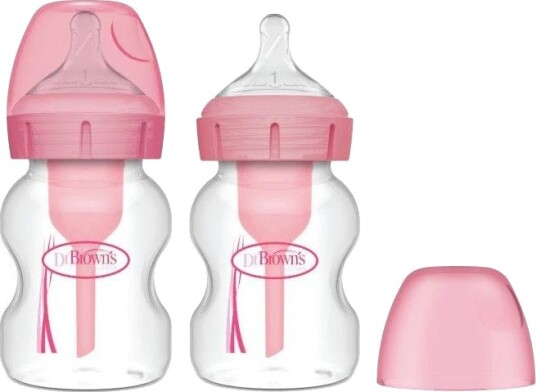 Dr. Brown's Options+ Tåteflaske Med Bred Hals 150ml Rosa 2 Pk