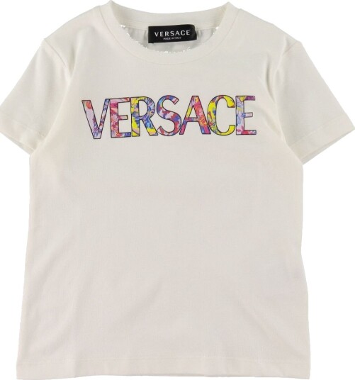 Versace T skjorte Hvit m. Trykk Versace 8 år 128 T skjorte
