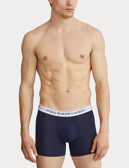 Polo Ralph Lauren Stretch Cotton Boxer Brief 3-Pack - Navy - L