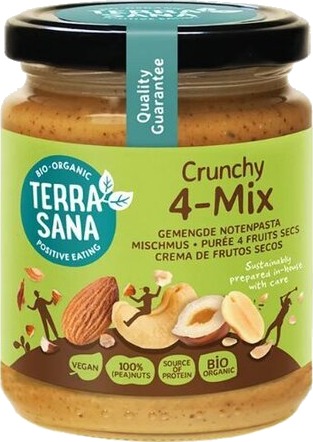 TerraSana crunchy 4 mix nøttesmør 250 g