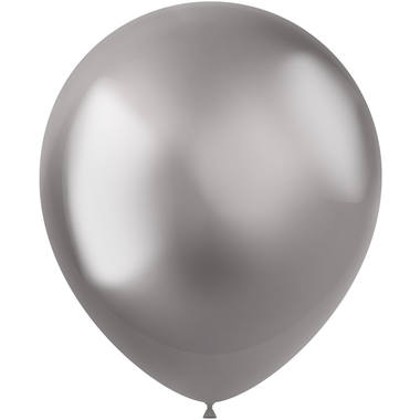 Ballonger 10 stk. (Intens sølv, 33 cm)