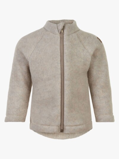Mikk Line Fleecejakke Baby Merinoull Melange Offwhite 98