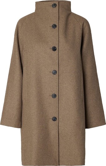 Selected Slwzia Vinni Wool Blend Coat Noos Brown 36