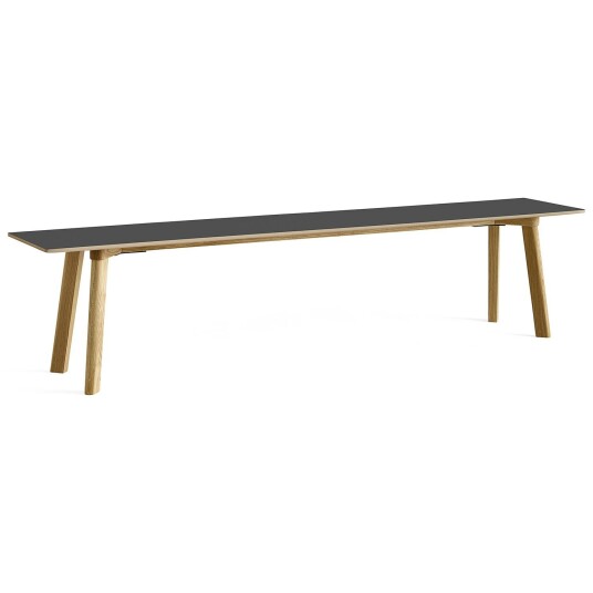 Hay CPH Deux 215 2.0 Benk 200 cm Stone Grey / Vannbasert Lakkert Eik
