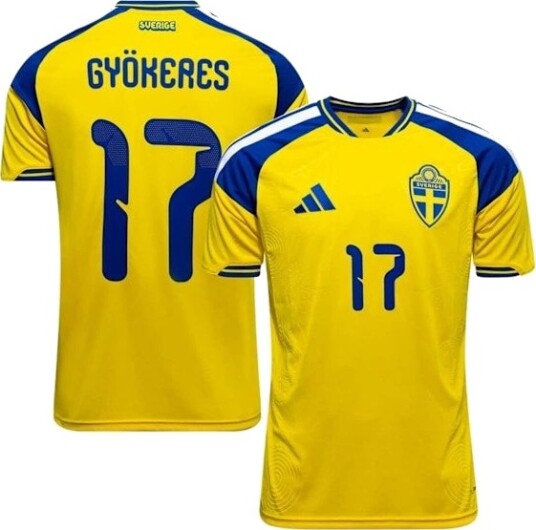 VM 2026 Sverige Hjemmedrakt Fotballtrøye Gyökeres #17 S 2XL Voksen og Barn Fotballtrøye GYOKERES