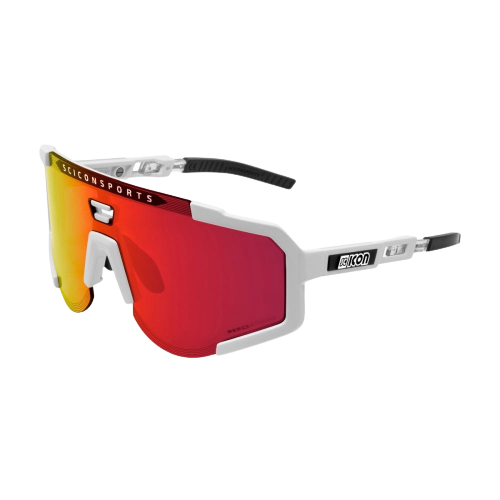 Scicon Aeroscope sykkelbriller White Gloss Multimirror Red