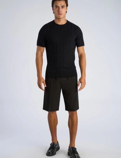 Lindbergh ?Knitted Crew Neck T Shirt Black XXL Lindbergh ?Knitted Crew Neck T Shirt Black XXL