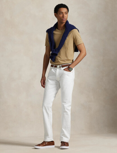 Polo Ralph Lauren Custom Slim Fit Jersey Crewneck T-Shirt - Beige - L Polo Ralph Lauren Custom Slim Fit Jersey Crewneck T-Shirt - Beige - L