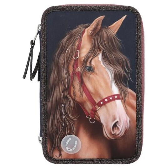 Miss Melody Trippelpennal med LED-lys Glitter Horse Miss Melody Trippelpennal med LED-lys Glitter Horse