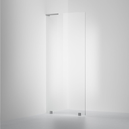 INR Iconic Nordic Rooms Dusjvegg ARC 20 Original Skjermvegg Måltilpasset Brushed Stainless / Venstre Opal Klart Glass