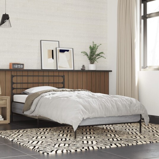 Sengeramme grå sonoma 90x190 cm konstruert tre og metall 8721102446085