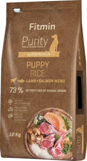 Fitmin Tørrfôr Puppy Purity To Pakning Rice Med Laks Lammekjøtt 2 X 12 kg